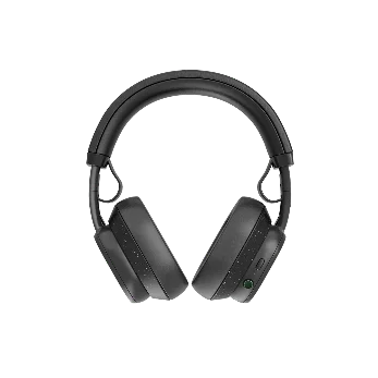 Stylish black Fairphone headphones featuring a minimalist design with adjustable headband and soft ear cushions